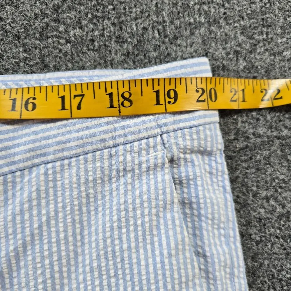 Banana Republic Shorts Mens Size 40 Blue Striped Seersucker Aiden Preppy Beachy